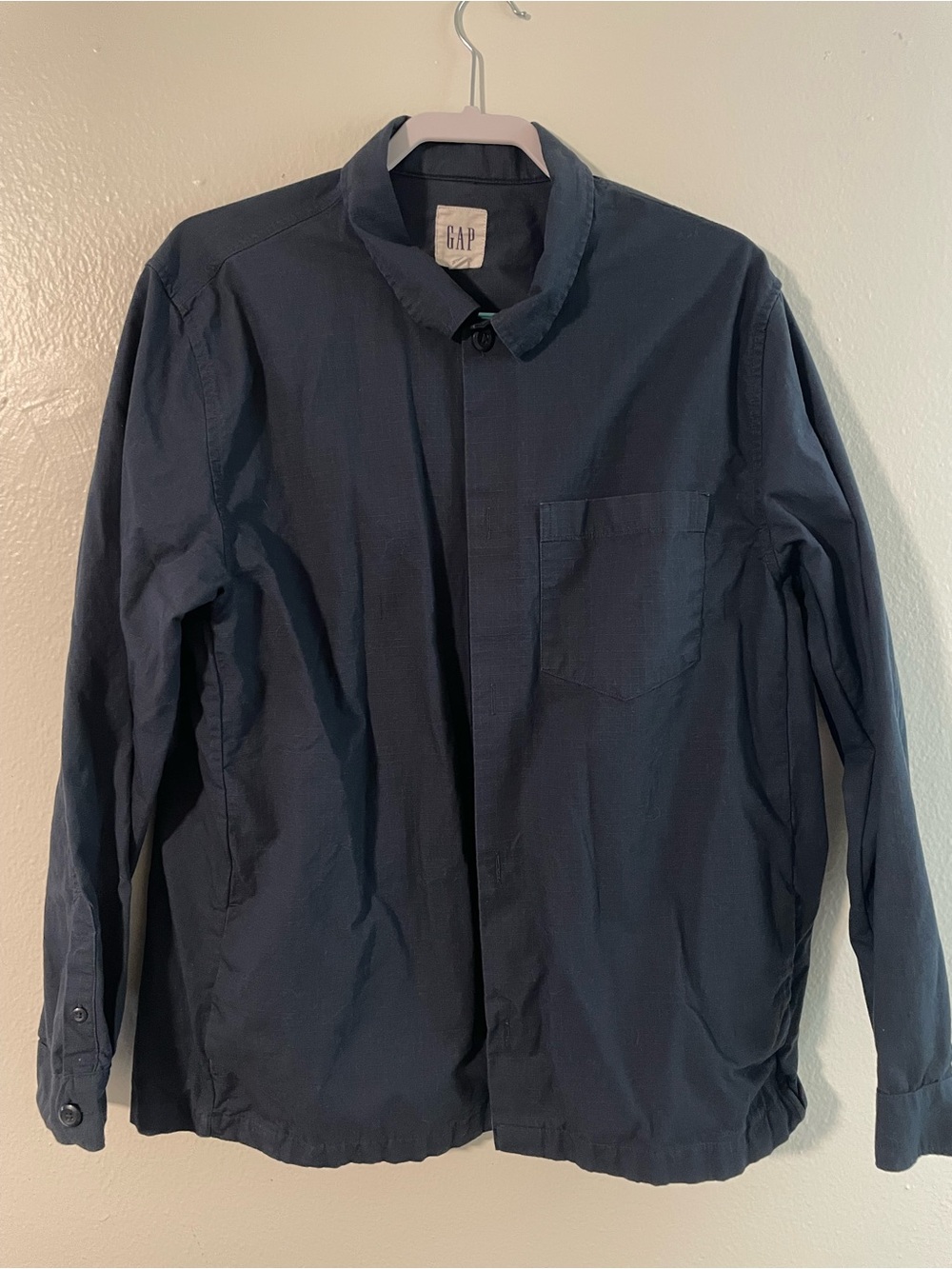 GAP Men's Navy Ripstop Shacket